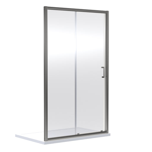 Nuie Rene Sliding Shower Door 1100mm - Brushed Pewter