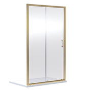 Nuie Rene Sliding Shower Door 1400mm - Brushed Brass