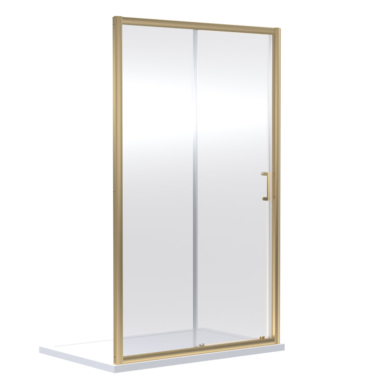 Nuie Rene Sliding Shower Door 1400mm - Brushed Brass