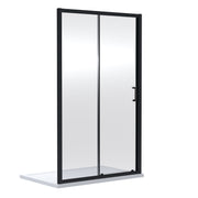 Nuie Rene Sliding Shower Door 1400mm - Matt Black