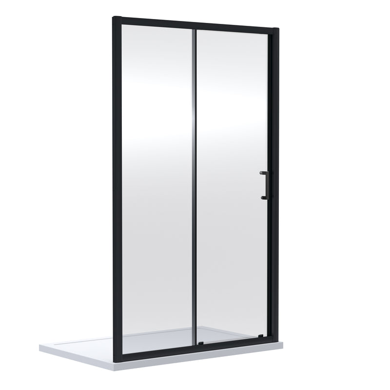 Nuie Rene Sliding Shower Door 1700mm - Matt Black