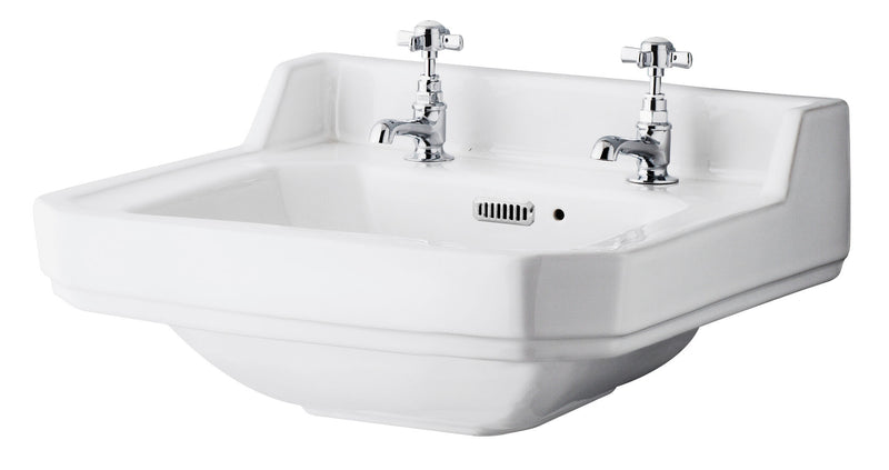 Nuie Richmond 560mm Basin 2 Tap Holes White (NCS884)