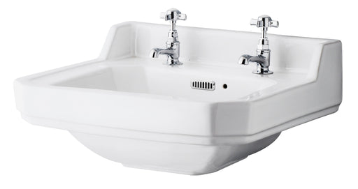 Nuie Richmond 560mm Basin 2 Tap Holes White (NCS884)