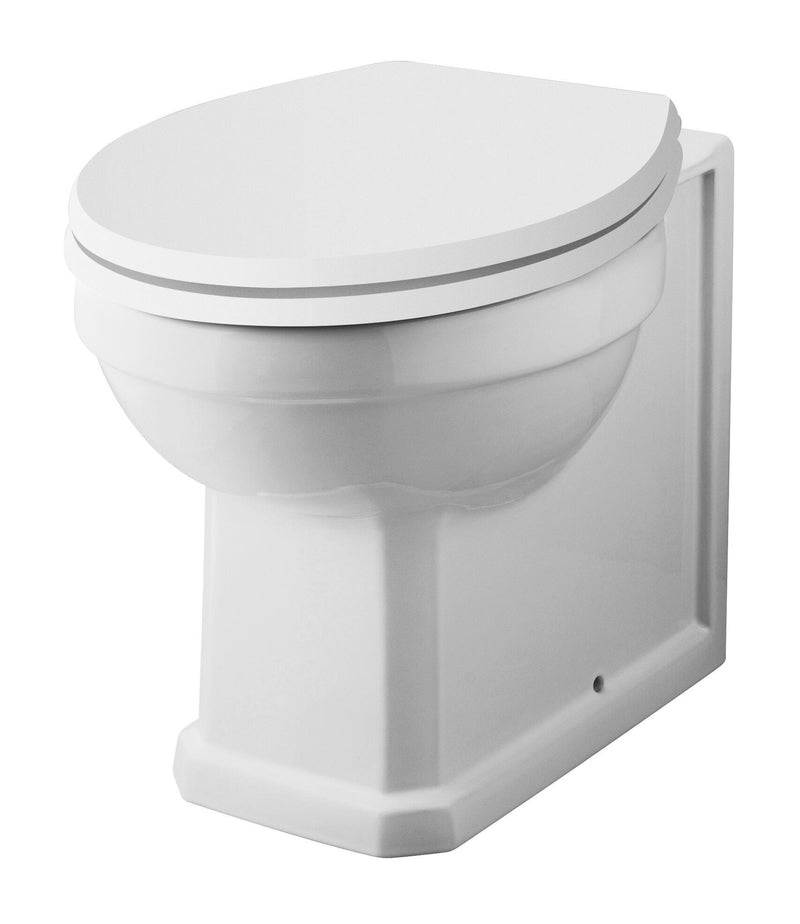 Nuie Richmond traditional back to wall toilet pan in white