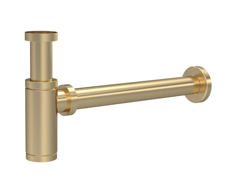 Nuie Round Bottle Trap with 300mm Extension in Brushed Brass (EK802)