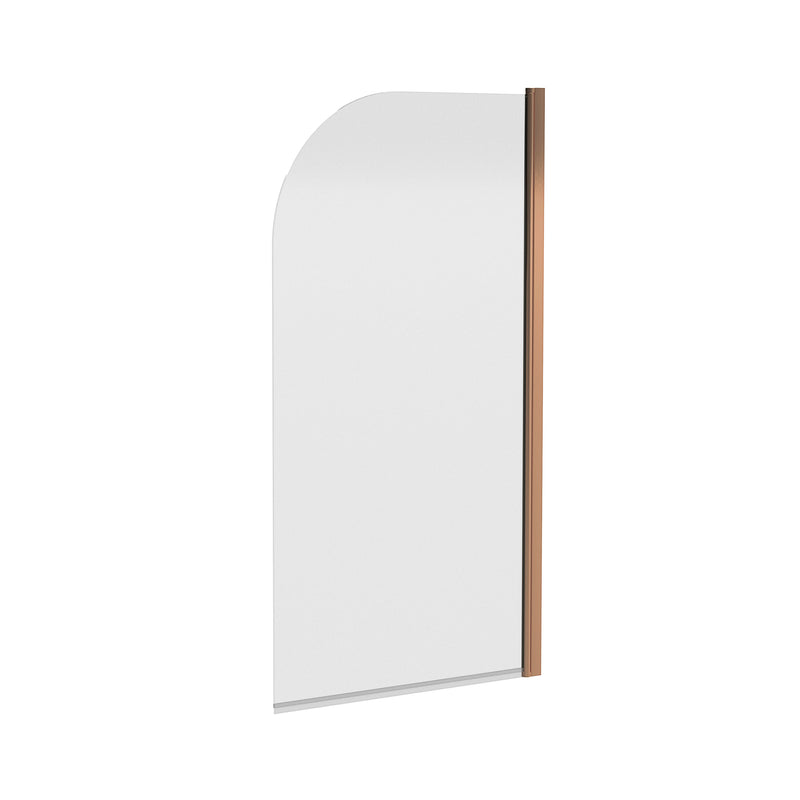 Nuie Round Top Hinged Bath Screen - Brushed Bronze