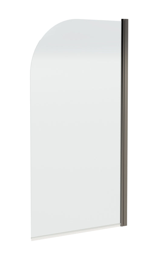 Nuie Round Top Hinged Bath Screen - Brushed Pewter