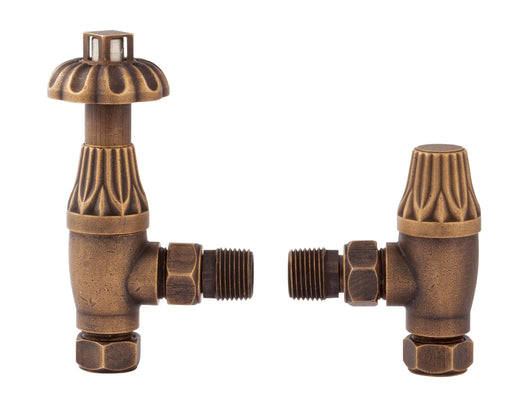 Nuie Antique Brass Thermostatic Radiator Valve Pack — RV006