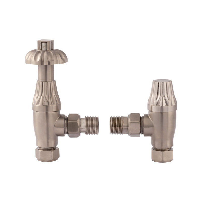 Nuie Satin Nickel Thermostatic Radiator Valve Pack — RV009