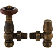 Nuie Camden Antique Brass Angled Thermostatic Radiator Valve — RV201