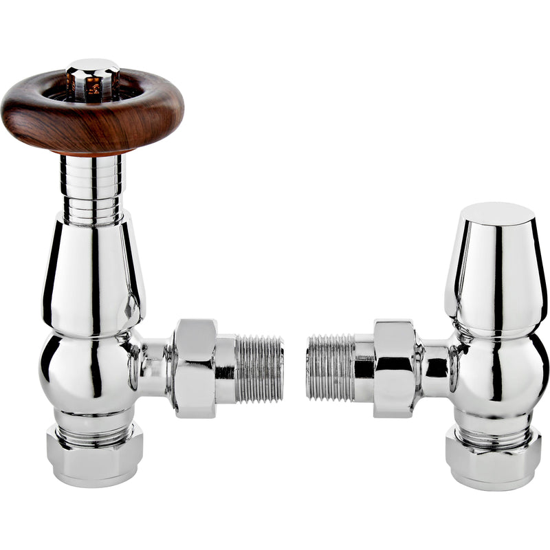 Nuie Camden Chrome Angled Thermostatic Radiator Valve — RV202