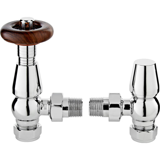 Nuie Camden Chrome Angled Thermostatic Radiator Valve — RV202