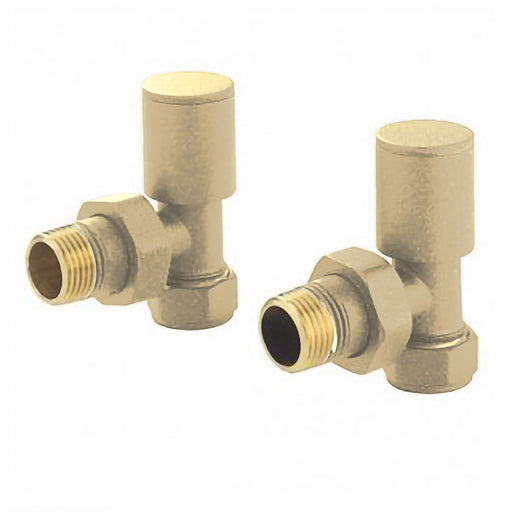 Nuie Choice Brushed Brass Angled Radiator Valves — RV802