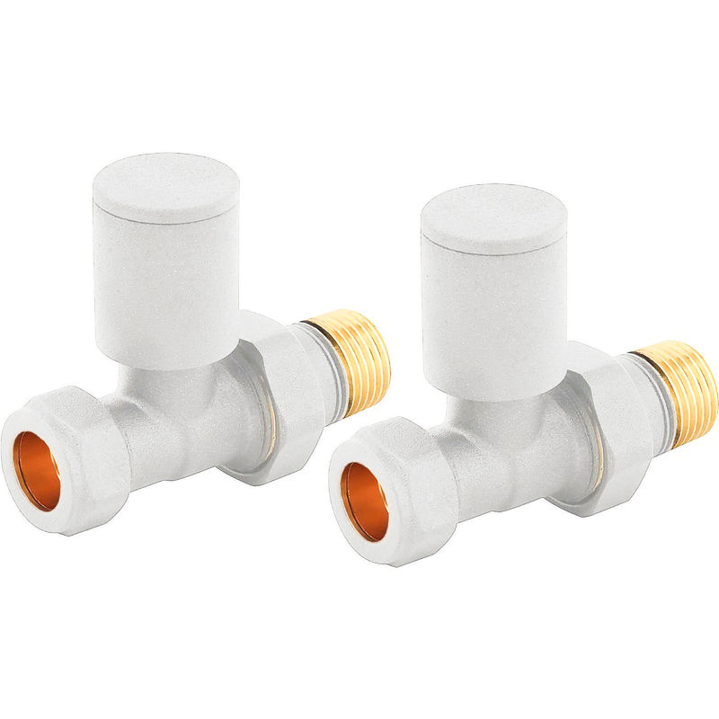 Nuie Choice White Straight Radiator Valves — RV903