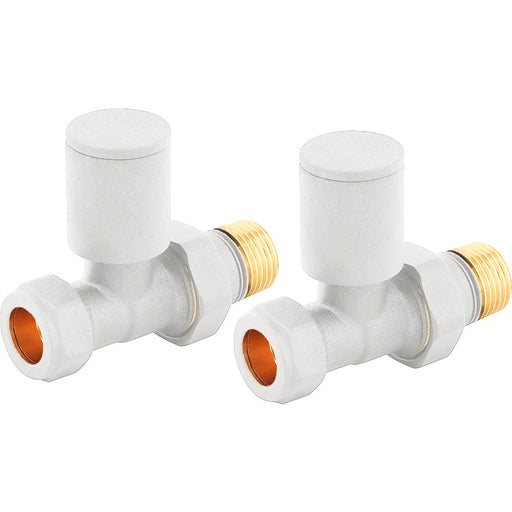 Nuie Choice White Straight Radiator Valves — RV903