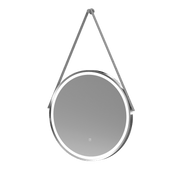 Nuie Salana 600mm Chrome round LED touch sensor mirror with strap