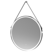 Nuie Salana 800mm Chrome round LED touch sensor mirror with strap