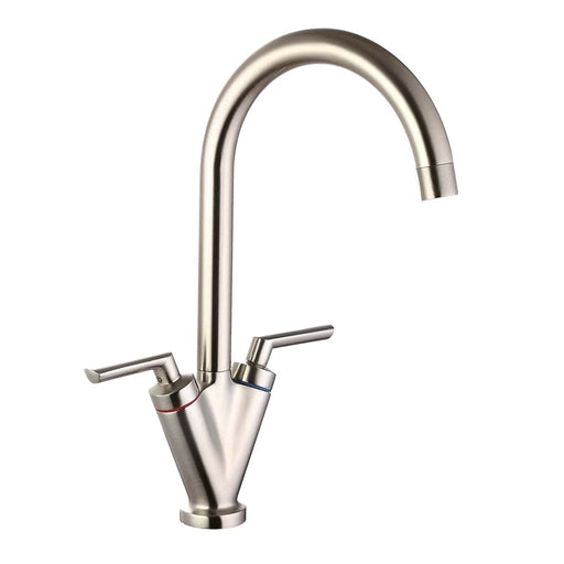 Nuie Sarani Compact Two Handle Kitchen Mixer Tap in Brushed Nickel (KSU605DL)
