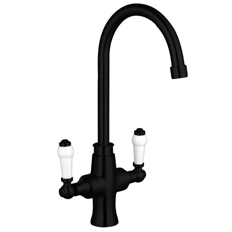Nuie Sarani Two Handle Kitchen Mixer Tap in Black (KSN405DL)