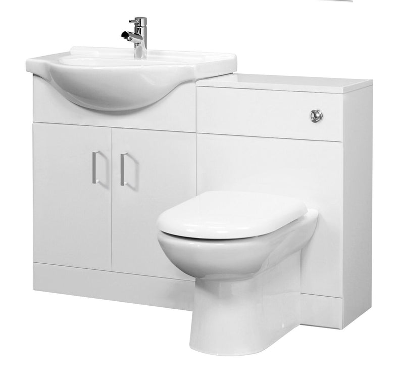 Nuie Saturn Furniture Pack with Round Basin Gloss White (SAT001)