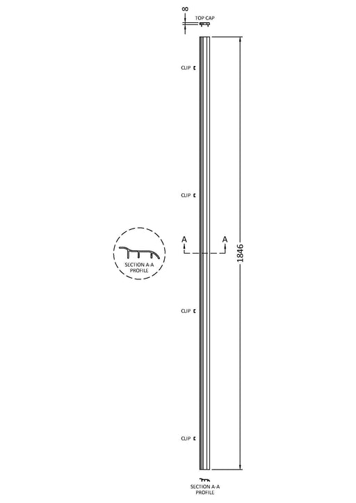 Nuie Screw Cover Kit Chrome (AQ-SCK) line drawing