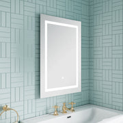 Nuie Sculptor 500x700mm LED touch sensor mirror in a contemporary bathroom