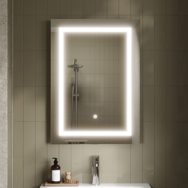 Nuie Sculptor LED touch sensor mirror in a modern bathroom
