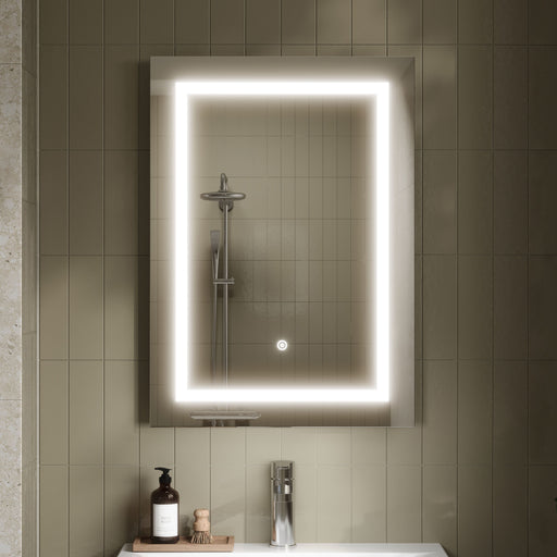 Nuie Sculptor LED touch sensor mirror in a modern bathroom