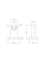 Nuie Shower Wall Bracket Chrome (A3794) line drawing