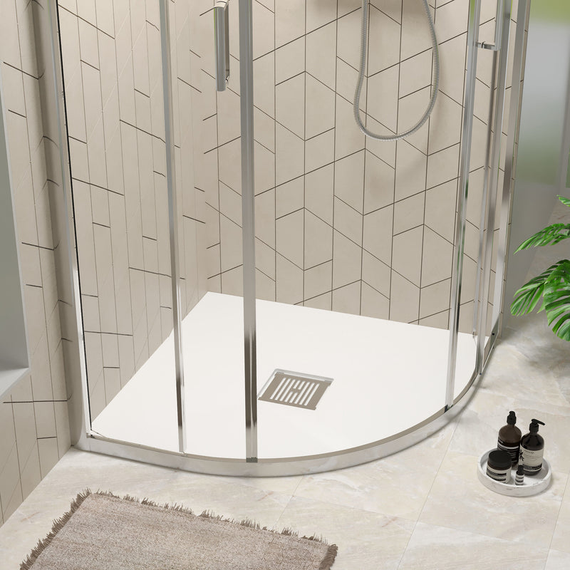 Nuie Slimline Quadrant Shower Tray in a contemporary bathroom