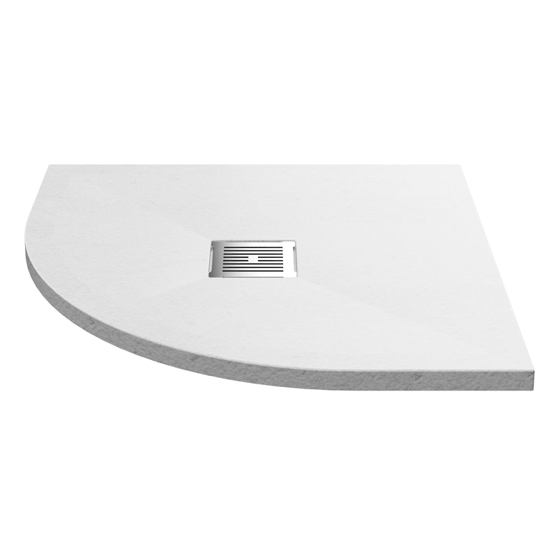 Nuie Slimline Quadrant Shower Tray - White Slate