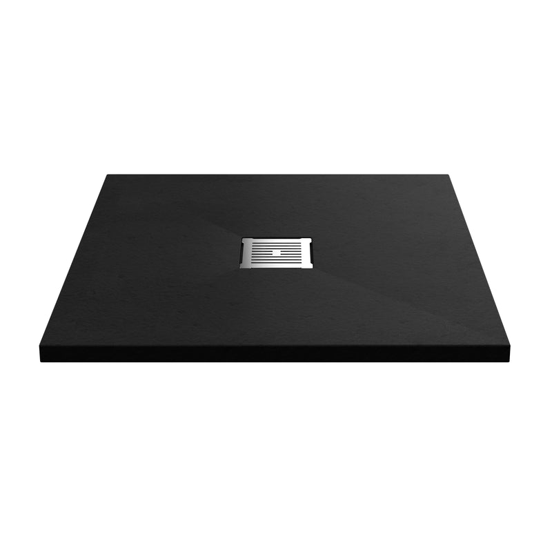 Nuie Slimline Square Shower Tray - Black Slate