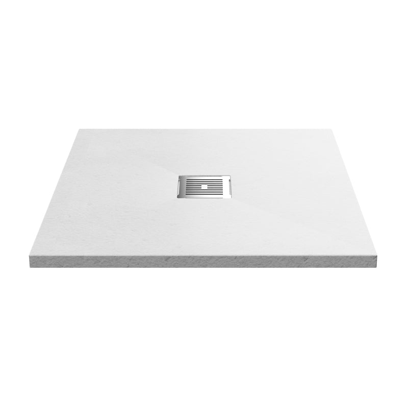 Nuie Slimline Square Shower Tray - White Slate