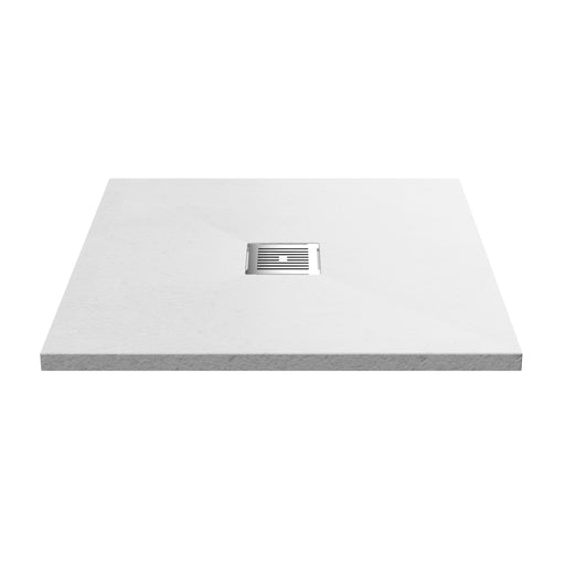 Nuie Slimline Square Shower Tray - White Slate