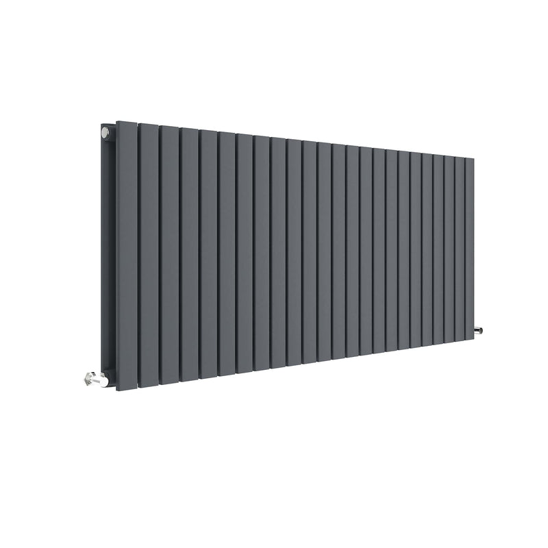 Nuie Sloane Anthracite 600 x 1398mm horizontal double panel radiator