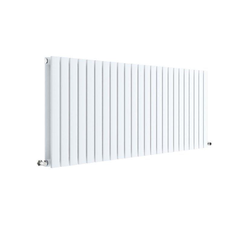 Nuie Sloane Satin White 600 x 1398mm horizontal double panel radiator