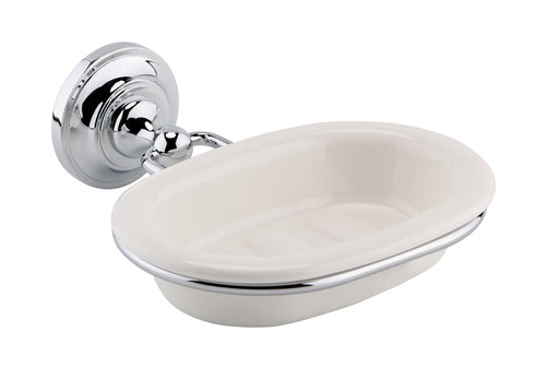 Nuie Soap Dish White & Chrome (LH303)