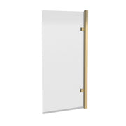 Nuie 8mm Luxe Square Hinged Bath Screen - Brushed Brass
