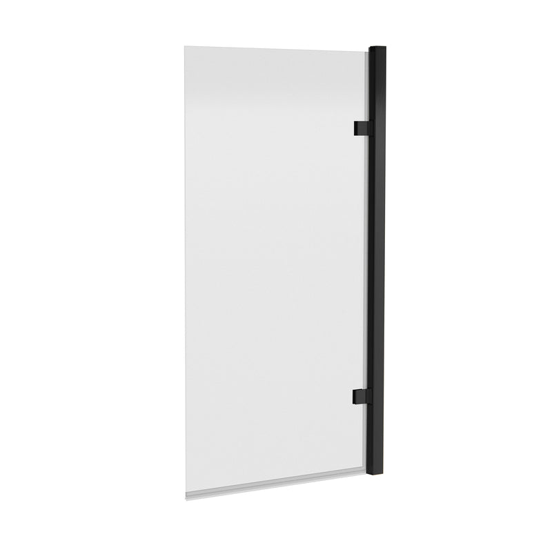Nuie 8mm Luxe Square Hinged Bath Screen - Matt Black