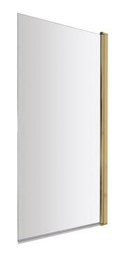 Nuie Square Top Hinged Bath Screen - Brushed Brass