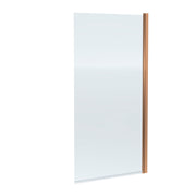 Nuie Square Top Hinged Bath Screen - Brushed Bronze