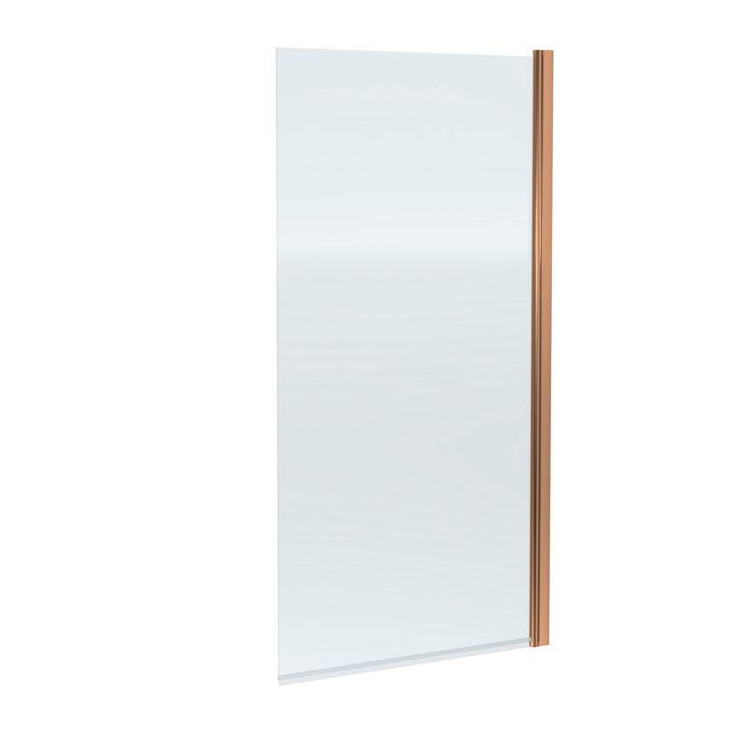 Nuie Square Top Hinged Bath Screen - Brushed Bronze