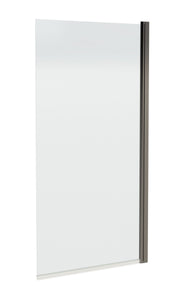 Nuie Square Top Hinged Bath Screen - Brushed Pewter
