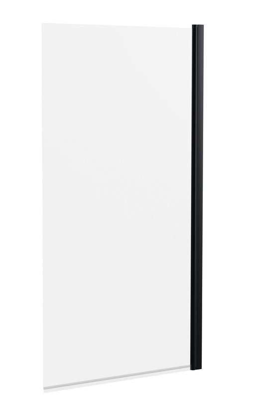 Nuie Square Top Hinged Bath Screen - Matt Black