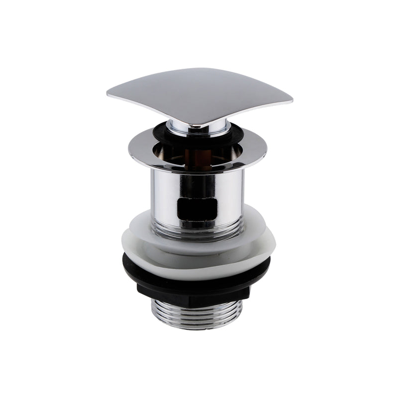 Nuie Square Slotted Push Button Basin Waste Chrome (EK307)