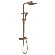 Nuie Square Thermostatic Bar Shower Valve with Riser Kit in Brushed Bronze (JTY1586)