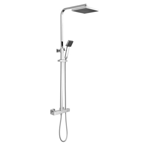 Nuie Square Thermostatic Bar Shower Valve with Riser Kit in Chrome (JTY386)