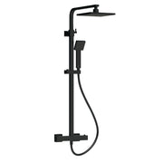 Nuie Square Thermostatic Bar Shower Valve with Riser Kit in Matt Black (JTY486)