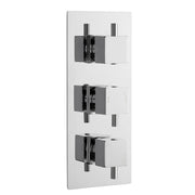 Nuie Square Triple Concealed Thermostatic Shower Valve (2 Outlet) Chrome (JTY303)