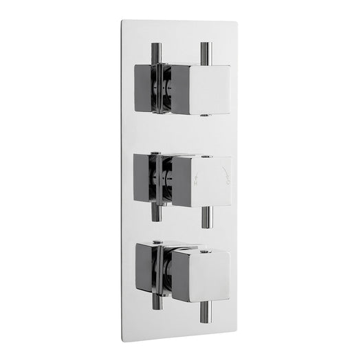 Nuie Square Triple Concealed Thermostatic Shower Valve (2 Outlet) Chrome (JTY303)